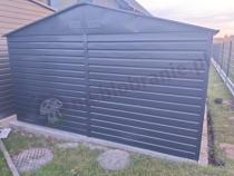 Aranżacja: Duży domek narzędziowy do ogrodu z metalu Agger 340x386cm – Antracyt