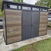 Aranżacja: Duży domek narzędziowy Keter Signature Pent 11x7 Walnut Brown (7,5m2)