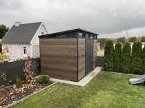 Aranżacja: Duży domek narzędziowy Keter Signature Pent 11x7 Walnut Brown (7,5m2)