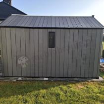 Aranżacja: Duży domek ogrodowy z podłogą Edenvel 240x368 cm Grafitowy (8,8m2)