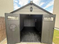 Aranżacja: Duży domek ogrodowy z podłogą Edenvel 240x368 cm Grafitowy (8,8m2)