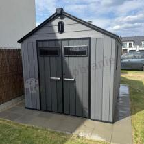 Aranżacja: Duży domek ogrodowy z podłogą Edenvel 240x368 cm Grafitowy (8,8m2)