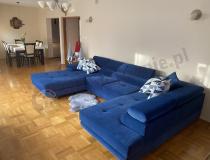 Aranżacja: Duży granatowy narożnik U-kształtny welur matowy Rodrigo 345x202 cm