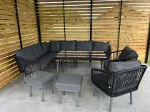 Aranżacja: Duży komplet mebli ogrodowych - narożnik z fotelami - Postigo Corner XL Dark Grey