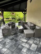 Aranżacja: Duży komplet mebli technorattan na taras Stefano Set Max XL Grey & Ivory