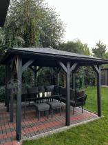 Aranżacja: Duży narożnik na taras 240x240cm rope style Postigo Corner XXL Dark Grey