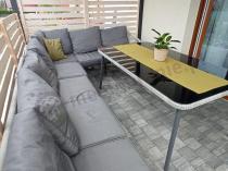 Aranżacja: Duży narożnik na taras z wysokim stołem - rope style Postigo Corner XXL - Light Grey