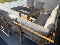 Aranżacja: Duży narożnik ogrodowy 7 osobowy z regulowanym stołem i fotelami Tavaro Corner XL Plus Wood