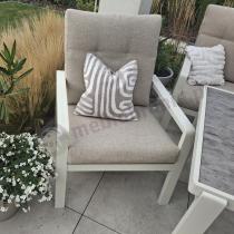 Aranżacja: Duży narożnik ogrodowy z fotelem Tavaro Corner XL Cream
