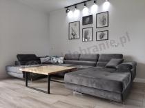 Aranżacja: Duży narożnik z funkcją spania Rodrigo ciemnoszary 345x202 lewy