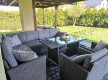 Aranżacja: Duży technorattanowy narożnik 250x190cm z fotelami Cofete Plus – Anthracite
