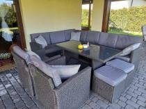 Aranżacja: Duży technorattanowy narożnik 250x190cm z fotelami Cofete Plus – Anthracite