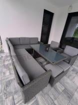 Aranżacja: Duży technorattanowy narożnik 250x190cm z fotelami Cofete Plus – Anthracite