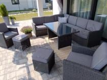 Aranżacja: Duży technorattanowy narożnik 250x190cm z fotelami Cofete Plus – Anthracite