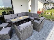 Aranżacja: Duży technorattanowy narożnik 250x190cm z fotelami Cofete Plus – Anthracite