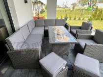 Aranżacja: Duży technorattanowy narożnik 250x190cm z fotelami Cofete Plus – Anthracite