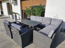 Aranżacja: Duży technorattanowy narożnik 250x190cm z fotelami Cofete Plus – Anthracite