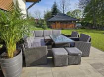 Aranżacja: Duży technorattanowy narożnik 250x190cm z fotelami Cofete Plus – Anthracite