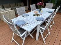 Aranżacja: Duży zestaw mebli ogrodowych ze stołem 240cm + 10 krzeseł - Tabia + Kanbery White
