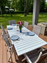 Aranżacja: Duży zestaw mebli ogrodowych ze stołem 240cm + 10 krzeseł - Tabia + Kanbery White