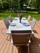 Aranżacja: Duży zestaw mebli ogrodowych ze stołem 240cm + 10 krzeseł - Tabia + Kanbery White