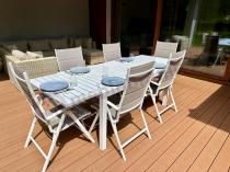 Aranżacja: Duży zestaw mebli ogrodowych ze stołem 240cm + 10 krzeseł - Tabia + Kanbery White