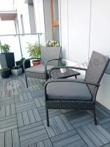 Aranżacja: Dwa fotele i stolik na balkon Morrone Duo Anthracite