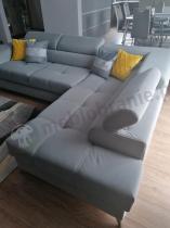 Aranżacja: Elegancka rogówka do salonu jasnoszara Eridano 275x202 cm Matt Velvet 85 prawy