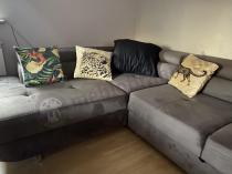Aranżacja: Elegancki brązowy narożnik tkanina welurowa Anton 275x202 cm lewy