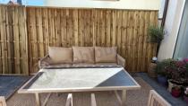 Aranżacja: Elegancki zestaw mebli ogrodowych z sofą 3 osobową i 2 fotelami - Safira Beige