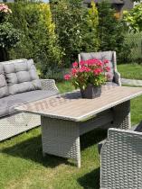 Aranżacja: Elegancki zestaw mebli technorattanowych Fiorento dla 8 osób ze stolikiem z eleganckim blatem polywood - Grey