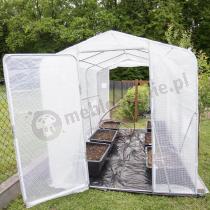 Aranżacja: Foliak ogrodowy 2x3m Jasmin z drzwiami na zawiasach - biały