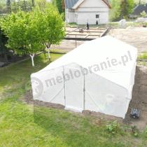 Aranżacja: Foliak ogrodowy 4x6m Jasmin z drzwiami na zawiasach - biały