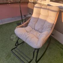 Aranżacja: Fotel bujany ogrodowy technorattanowy w stylu boho Torgiano - Brown