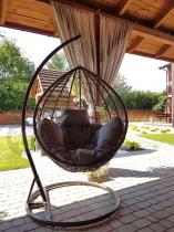 Aranżacja: Fotel ogrodowy kokon z technorattanu Dondolo Dark Grey
