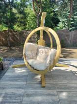Aranżacja: Fotel wiszący drewniany Swing Pod (O-Zone) Kremowy