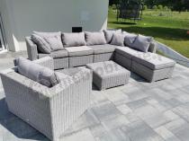 Aranżacja: Fotel z technorattanu LIGURITO Off-White Elite &amp; Taupe