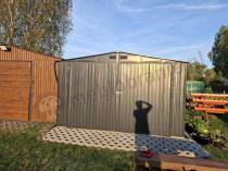 Aranżacja: Garaż blaszany wolnostojący z bocznym wejściem Egon 380x540 - Antracyt