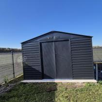 Aranżacja: Garaż, schowek narzędziowy blaszany Dummer 341x386x229cm – Antracyt