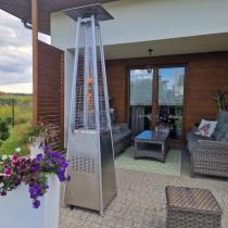 Aranżacja: Gazowy parasol grzewczy piramida Flami 227 cm - Silver