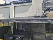 Aranżacja: Grafitowa markiza na taras Lea 395x300 - aluminium