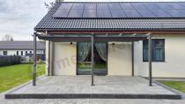 Aranżacja: Grafitowa pergola ogrodowa 3x6 stelaż aluminiowy Kirn