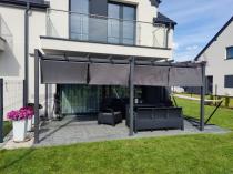 Aranżacja: Grafitowa pergola ogrodowa 3x6 stelaż aluminiowy Kirn