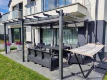 Aranżacja: Grafitowa pergola ogrodowa 3x6 stelaż aluminiowy Kirn
