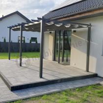 Aranżacja: Grafitowa pergola ogrodowa 3x6 stelaż aluminiowy Kirn