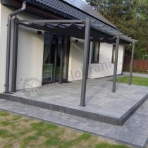Aranżacja: Grafitowa pergola ogrodowa 3x6 stelaż aluminiowy Kirn