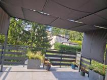 Aranżacja: Grafitowa pergola tarasowa Simi 3x4 m