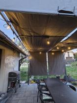 Aranżacja: Grafitowa pergola tarasowa Simi 3x4 m