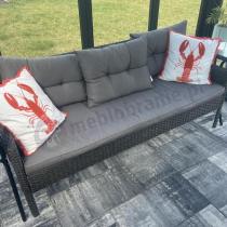 Aranżacja: Grafitowa sofa trzyosobowa z technorattanu 166cm Perata – Anthracite
