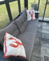 Aranżacja: Grafitowa sofa trzyosobowa z technorattanu 166cm Perata – Anthracite